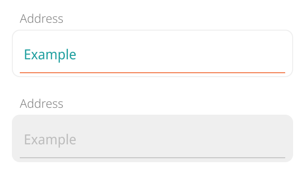A labeled text field in its active and inactive states