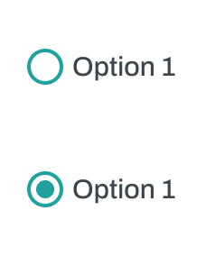 A labeled radio option, unselected and selected